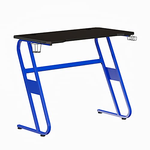 "Flash Furniture Gaming Desk - Blue Ergonomic Computer Desk - 51.5"" Gamers Table with Cup Holder and Headphone Hook"