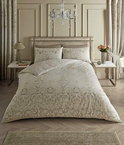 GC GAVENO CAVAILIA Premium Reversible Antoinette Duvet Cover, Easy Care Quilt Bedding Set, Bedroom Accessory, Natural, Double