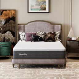 Novilla Small Single Mattress 2FT6 – 22CM Medium Firm Memory Foam Hybrid Mattress with 7-Zone Pocket Sprung Support, Motion Isolation, Pressure Relief, Edge Support, Mattress in a Box (75x190cm)