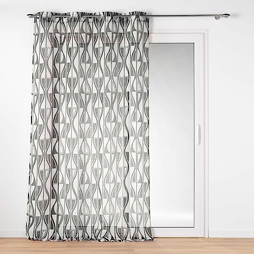 Douceur d'Intérieur, Ikaris Net Curtain with Eyelets (140 x 240 cm) Sandblasted Printed
