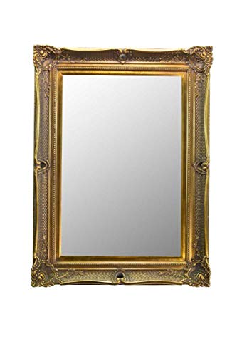 LARGE FABULOUS GOLD Victorian Antique Style Mirror with Deep Ornate Frame and complete with Premium Quality Pilkington's Glass - Overall Size: 32 inches x 42 inches (81cm x 107cm)