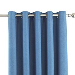 Riva Home Eclipse Blackout Eyelet Curtains, Polyester, Denim, 90 x 72 (229 x 183 cm)