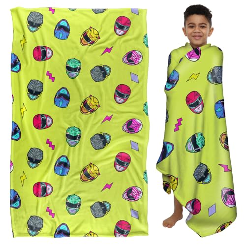 Power Rangers Helmet Pattern Silky Touch Super Soft Throw Blanket 91 x 147 Cm