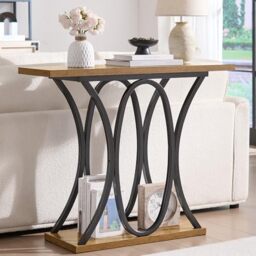 "Sailvan 40"" Console Table With Geometric Metal Legs And Stable Base, Living Room Furniture For Foyer, Hallway, Entrance"