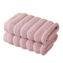 BERIBO Cloud Turkish Towel Set 100% Cotton 620gsm (Rose Quartz, 2 Face Flannels)