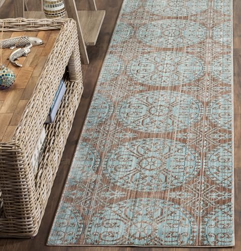 Safavieh Craft Art-Inspired Indoor Woven Runner Area Rug, Valencia Collection, VAL214, in Brown / Alpine, 69 X 244 cm for Living Room, Bedroom or Any Indoor Space