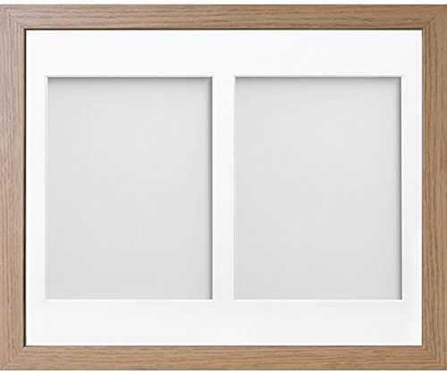 Allington Range 14x11-inch Beech Picture Photo Frame with White 2-Aperture Mount for Image Size 8x6-inch