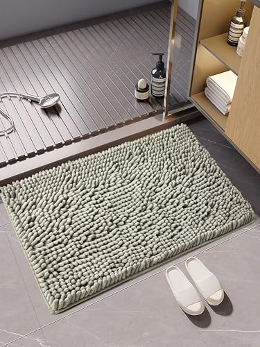 GC GAVENO CAVAILIA Faux Fur Grey Bath Mat 1Piece - Bathroom Mat Fluffy Rug Large Bath Mat Non Slip 50 x 80cm - Super Absorbent & Quick Dry Thick Shaggy Bathmat Extra Soft Pedestal Mats