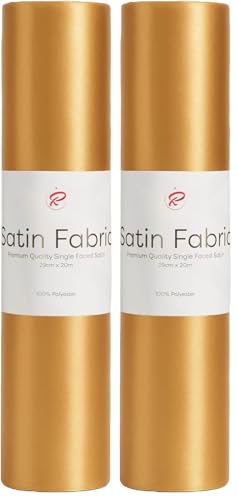 Gold Satin Christmas Ribbon ??? 20 m x 29 mm for Garlands, Wreaths & Tree Decoration (Pack of 2)