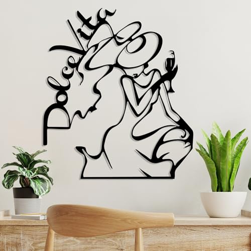 Stylish Black Decorative Metal Wall Accessory, 50 x 56 cm, 100% Metal, 1.5 mm Thickness, Lightweight & Modern Design for Home Decor