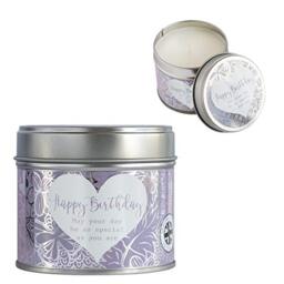 Said with Sentiment 7359 Linen Scented Candle in Tin Happy Birthday