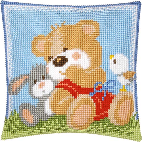 Vervaco Cross Stitch Kit: Cushion: Sweet Hugs, NA, 40 x 40cm
