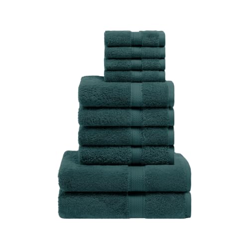 Superior Towel Set, 10-Piece, Egyptian Cotton, Teal