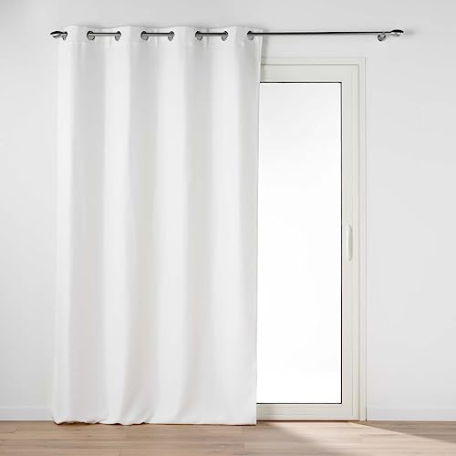 Douceur d'Intérieur, Chambray Blackout Curtain with Eyelets 135 x 240 cm Chinea White