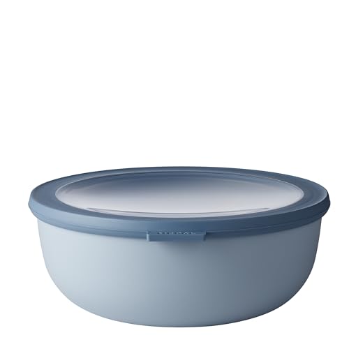 Mepal ??? Multi Bowl Cirqula Rectangular ??? Food Storage Container with Lid - Suitable as Airtight Storage Box for the Fridge & Freezer, Microwave Container & Servable Dish ??? 2250 ml ??? Nordic blue