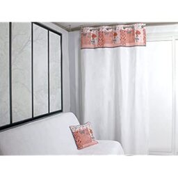 Soleil d'ocre Rose Cotton Curtain with Eyelets 140 x 240 cm