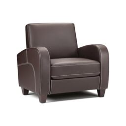 Julian Bowen Vivo Armchair, Faux Leather, Brown - H83 x W87 x D79.5cm