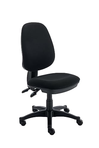 Office Hippo Desk Chair Without Arms, Adjustable Curved Back, Executive Swivel, Desk Chair, Suitable For Home Office, Black, 64 x 64 x 93 to 109 cm