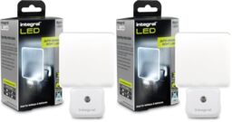 Integral LED Auto Sensor Night Light, Plug in Wall with Dusk to Dawn Photocell for Hallways, Stairs, Bedrooms, Landings, Children’s Room, Baby, Infants Nursery, Kitchen, Acrylic, 0.6 W, 2-Pack