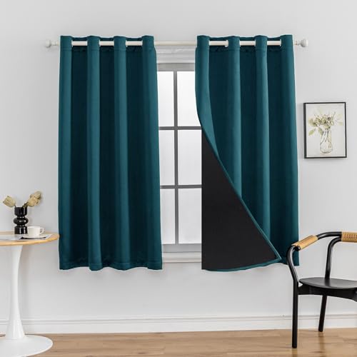 Anytime 100% Blackout Curtain Set, Thermal Insulated & Energy Efficiency Window Draperies for Guest Room, Full Shading Panels for Shift Worker and Light Sleepers???Greyish Blue, 2 Panels, 52W x 45L???