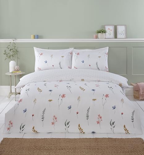 Rapport Home Floral Duvet Cover Set - Single Size Microfibre Bedding Quilt Cover - (135x200cm)