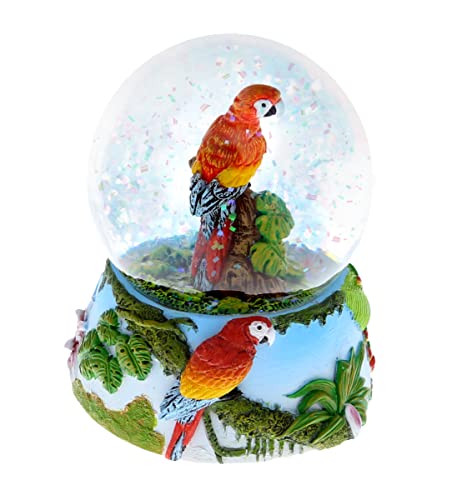 CoTa Global Parrot Snow Globe - Sparkly Water Globe Figurine with Sparkling Glitter, Collectible Novelty Ornament for Home Decor, for Birthdays, Christmas, and Valentine's Day - 65mm