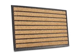 HANSE Home Mix Mats Coconut & Rubber Doormat for Indoor and Outdoor Use - Dirt Trapper Mat Natural, Coconut Mat Outdoor Stripes, Weatherproof and Non-Slip for Hallway, Patio, Entrance Area - 45 x 75