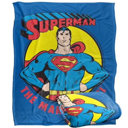 "LOGOVISION Kids Superman The Man of Steel Silky Touch Super Soft Throw Blanket 50""x60"""