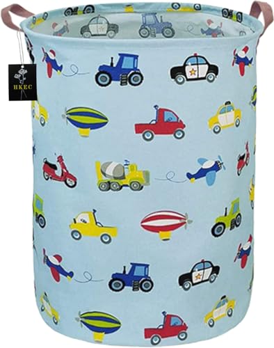 HKEC Kids Laundry Basket,Boys Toy Storage Bin,Baby Dirty Clothes Hamper,Nursery Hamper for Bedroom,Gift Baskets(Car)