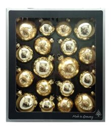 Thüringer Glasdesign - Bauble set made of glass, Christmas baubles including hanger, glossy and matt, Christmas tree baubles, Christmas tree decorations, decoration