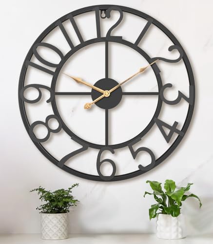 Pytha Sight 47cm Large Wall Clocks for Living Room,Decorative Skeleton Modern Arabic Numerals Wall Clock for Kitchen,Office,Dinng Room