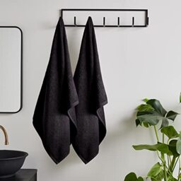 Catherine Lansfield Quick Dry Cotton Bath Sheet Pair Black