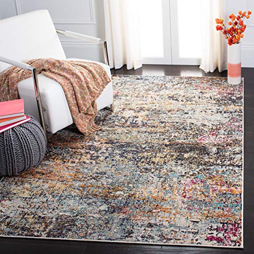 SAFAVIEH Contemporary Rug for Living Room, Dining Room, Bedroom - Madison Collection, Short Pile, in Black and Gold, 91 X 152 cm