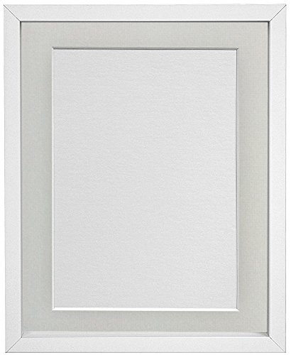 FRAMES BY POST Rio Picture Photo Frame, MDF Wood, White with Light Grey Mount, 14 x 8 Inches Image Size 10 x 4 Inches