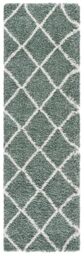 Safavieh Shag Rug for Living Room, Dining Room, Bedroom - Hudson Shag Collection, High Pile, in Ivory and Slate Blue, 69 X 244 cm