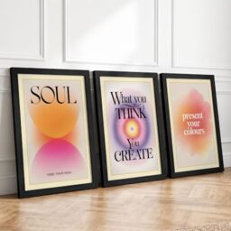 Mindful Inspiration Minimalist Set of 3 Framed Wall Art Prints A3