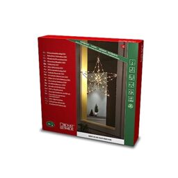 Konstsmide Christmas Lights Decoration LED/Gold Metal 3D Star Indoor Use (IP20)/Warm White Diodes/36cm H x 37cm W/Transparent Cable