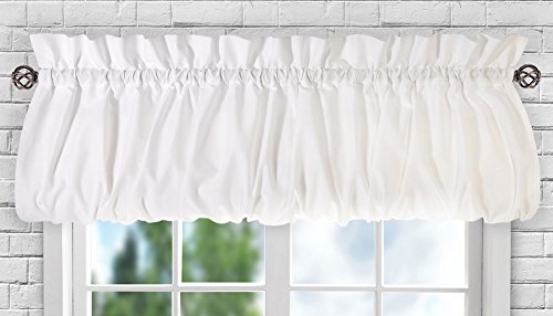 "Ellis Curtain Stacey Sheer Balloon Valance, 60"" x 15"", White"