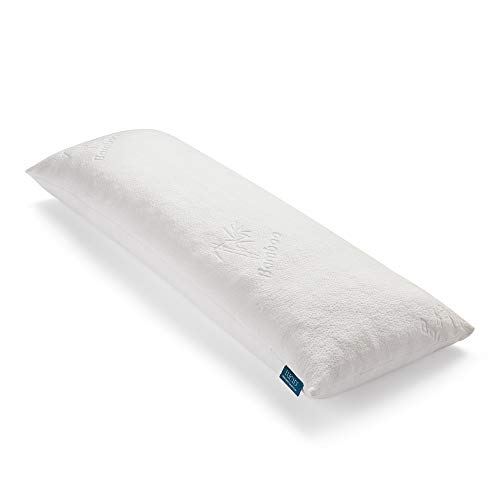LUCID Body Pillow – Shredded Memory Foam – 20 x 54 inches – Side Sleeper & Pregnancy Pillow – Cover Included