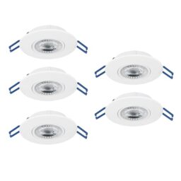 Eglo Set of 5 recessed LED spotlights Zujar, Adjustable Ceiling Lights