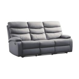 Kidsaw 3 Seater Sofa Manual Recliner Grey PU Material