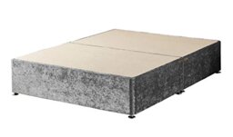 WINDSOR Velvet Divan Base with 4 Drawers, Fabric, Silver, Super King