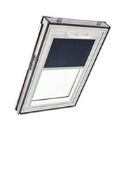 Original Roto Blackout Roller Blind ZRV Almost complete Blackout Guide Rail Silver For Roto Roof Windows Series Q Size 078/140 - 07/14 Colour Night Blue