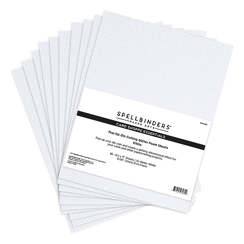 Spellbinders Pop-Up Die Cutting Glitter Foam Sheets - White