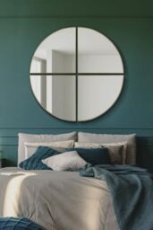 "MirrorOutlet The Quadrants - Extra Large Gold Modern 4 Piece Circular Window Wall Mirror 54"" X 54"" (140CM X 140CM) Size and spacing upon fitting. Unique & New"