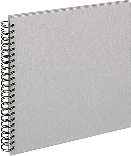 walther Design Photo Album Grey 30 x 30 cm Spiral Album Linen, Cloth SA-510-D