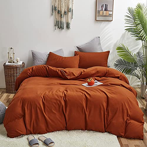 Burnt Orange Comforter Sets Full Rust Bedding Terracotta Caramel Quilt