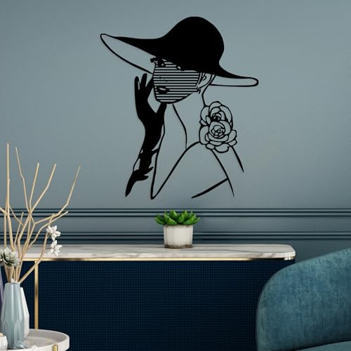Stylish Black Decorative Metal Wall Accessory, 60 x 69 cm, 100% Metal (1.5 mm Thick), Lightweight (0.795 kg), Perfect for Modern Home Decor