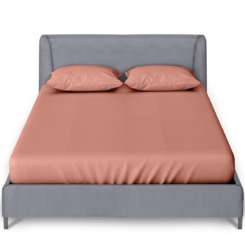 GC GAVENO CAVAILIA Percale Super King Size Fitted Sheets - Plain Dyed Bedding - 25Cm Anti Wrinkle Non Iron Polycotton Bed Sheet - Blush Pink