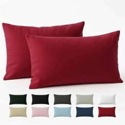 Pillowcase 50 x 70 cm Reinforced Cotton (Pack of 2) - Bordeaux - Tight Fabric 57 Threads/cm² - Pillowcase 50 x 70 - Oeko Tex Certification - Dreamzie